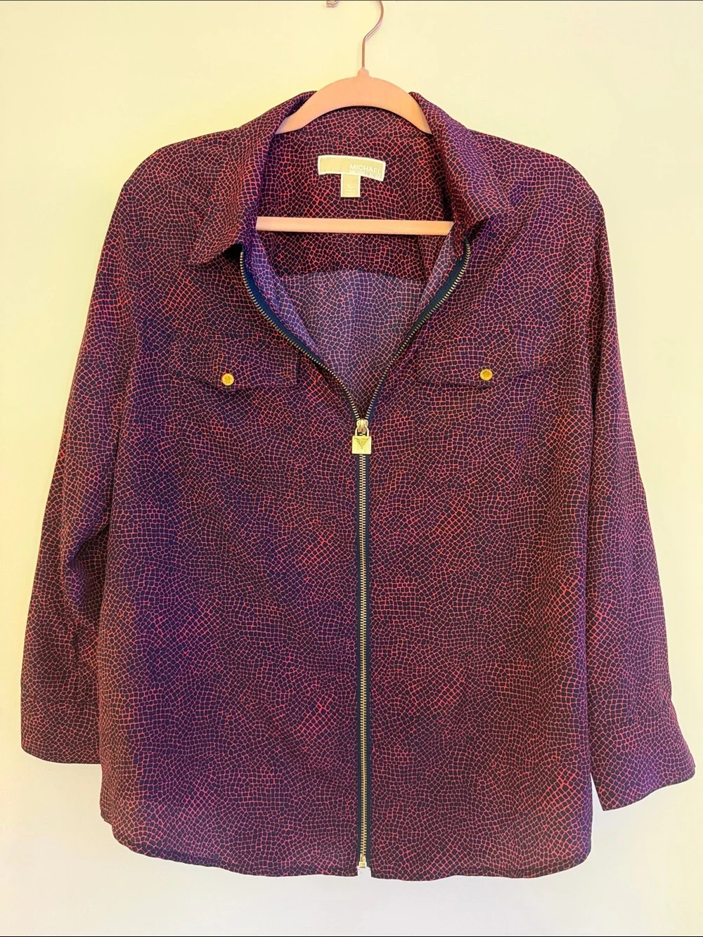 MICHAEL Michael Kors Purple and Pink Zip-Front Utility Jacket